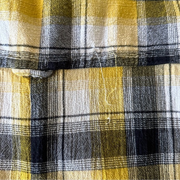 Maeve Anthropologie Yellow Plaid Floral Embroidered Oversized Tunic - Picture 11 of 12